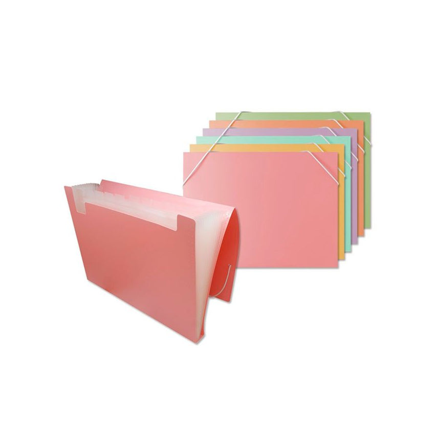 CARPETA CLASIFICADORA POLIPROPILENO BISMARK A4 6 COLORES PASTEL SURTIDOS