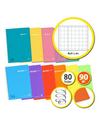 CUADERNO ENRI Fº 80HJ 4X4 90GR PASTEL