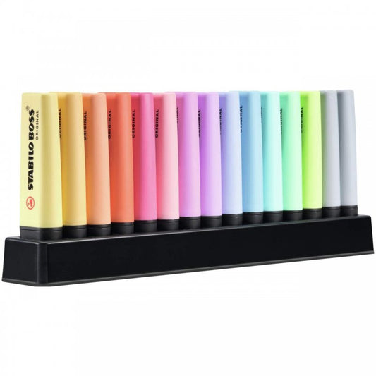 STABILO Boss Original Pack de 15 Marcadores Fluorescentes Colores Surtidos pastel