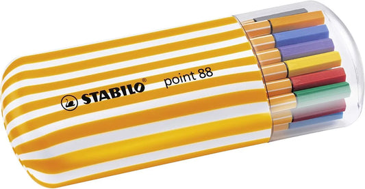 Estuche Zebrui de 20 rotuladores de fibra Stabilo Point 88 de colores surtidos