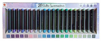 Set rotuladores purpurina 20 uds doble punta