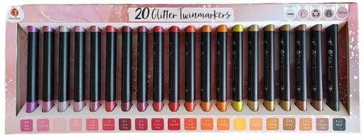 Set rotuladores purpurina 20 uds doble punta