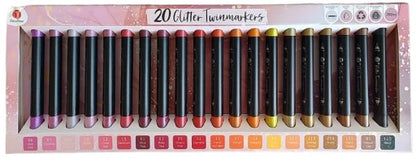 Set rotuladores purpurina 20 uds doble punta