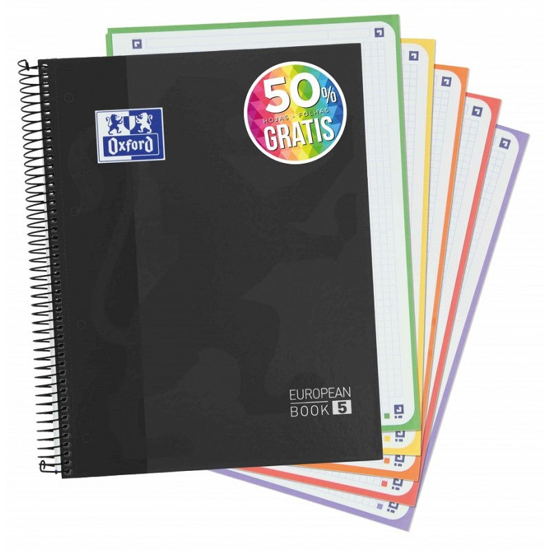 Cuaderno OXFORD A4 120HJ 90gr 5X5 EUROPEANBOOK Tapa extradura