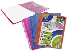 Carpeta espiral a4 30 fundas neon Bismark