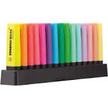 Marcador Stabilo Boss ORIGINAL - Set de mesa con 15 colores