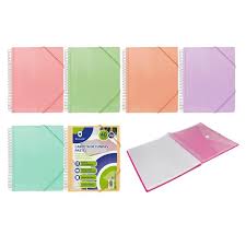Carpeta espiral 40 fundas pp pastel surtidas Bismark