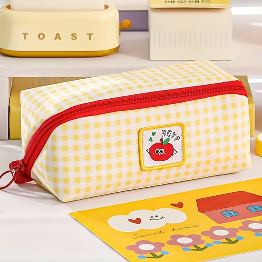 Estuche Prismático vichy amarillo Happy Cute