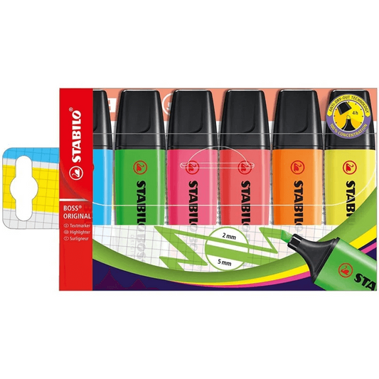 Set de 6 Rotuladores Stabilo Boss Original - Colores Neón